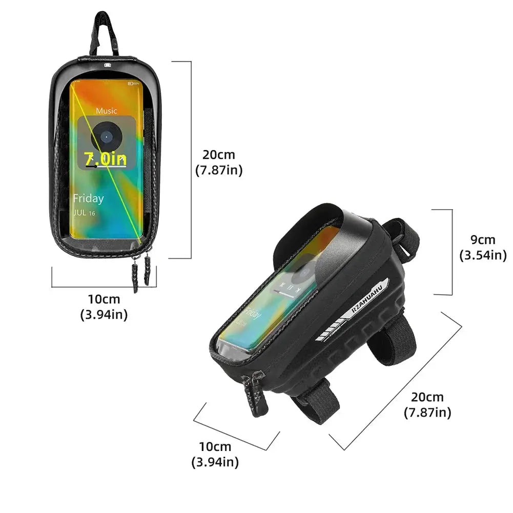 Bicycle Front Frame Bag Bicycle Waterproof Phone Case Holder 7 Inches Touch Screen Bag MTB Road Bike Bag Top Frame Tube Bags PowerGlide Motors & Accessories