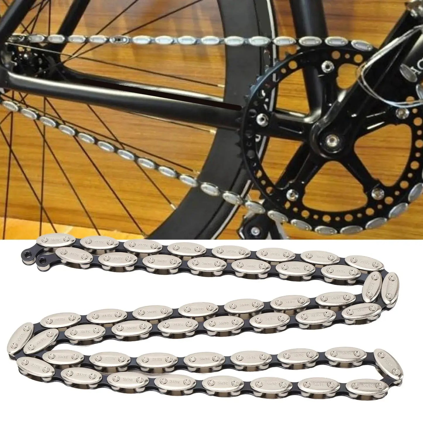 Single Speed Bike Chain Manganese Steel High Quality Durable 100 Links Retro Bike Chain with Buckle for Fixed Gear BMX Bikes PowerGlide Motors & Accessories
