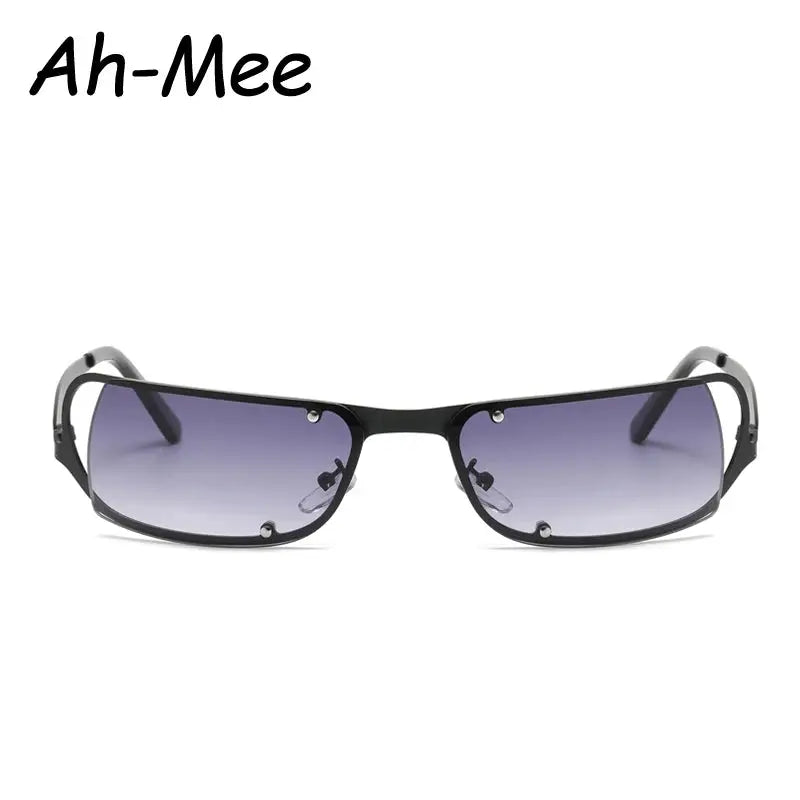 Cycling Fashion Rimless Y2K Sunglasses Women Men Trendy 2000'S Wrap Around Sun Glasses Punk Goggles Rectangle Sports Shades PowerGlide Motors & Accessories