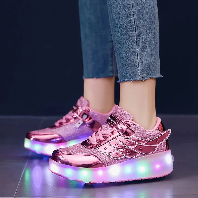 Sneakers Roller Shoes Outdoor Deformation Parkour Skates Dual-Use Children Girls Boys Adult Men Women Unisex Roller Skates PowerGlide Motors & Accessories