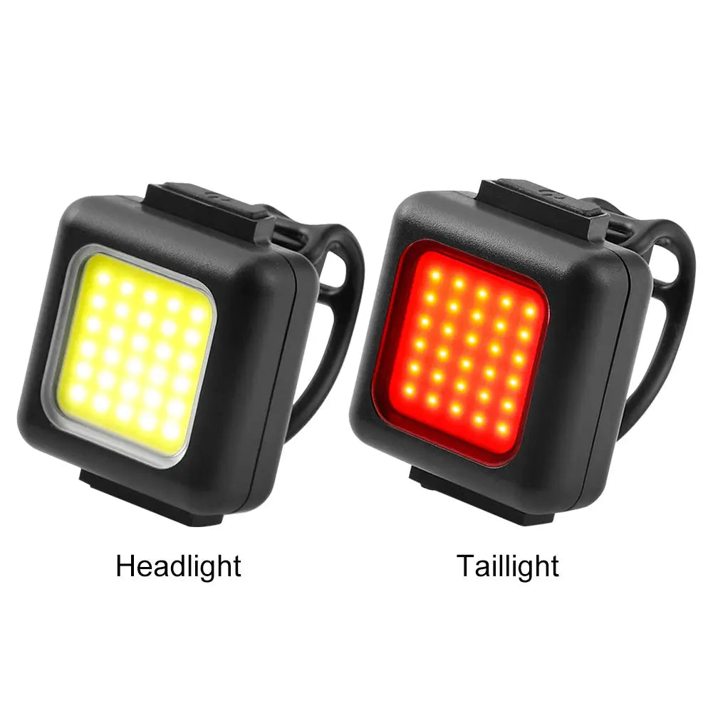 Bicycle Light Set Type-C Charging Headlight Taillights Easy to Install 3 Lighting Modes MTB Bike Front Rear Light Warning Set PowerGlide Motors & Accessories