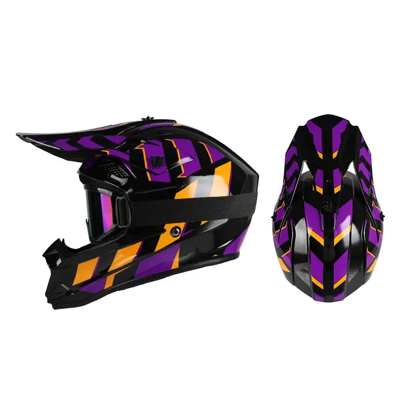 Off road motorcycle helmet rally downhill full helmet riding with goggles suitable for all seasons for men women and children PowerGlide Motors & Accessories