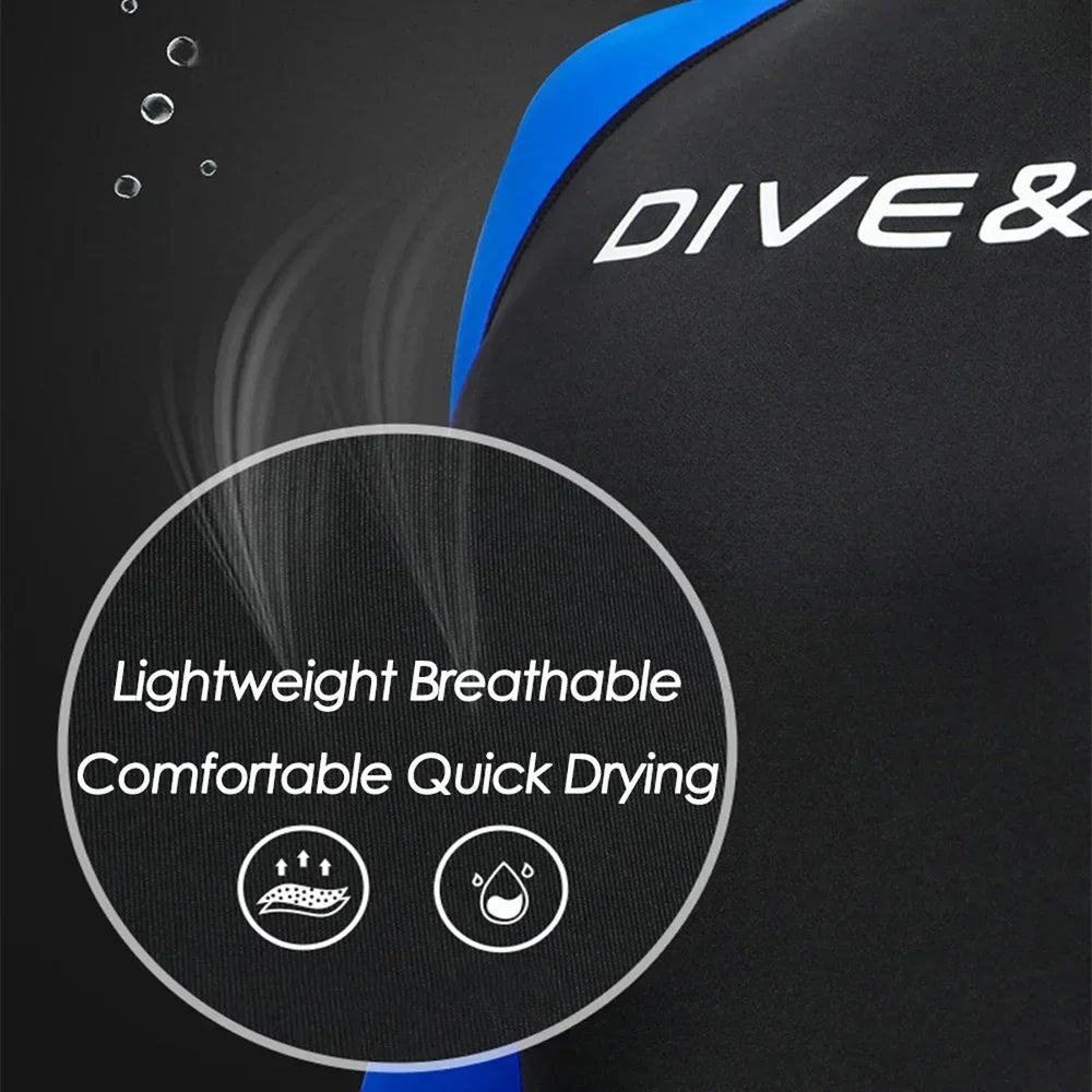 Men Long Sleeve Quick Dry Swimming Suit Adult Nylon Uv Protection Snorkeling Surfing Wetsuit Water Sports One-piece Diving Suit