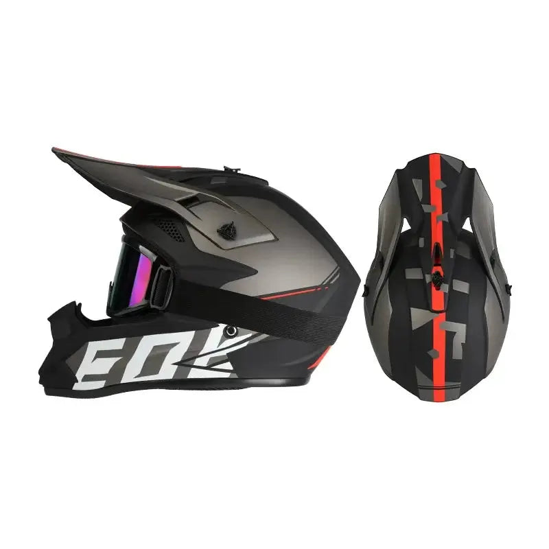Off road motorcycle helmet rally downhill full helmet riding with goggles suitable for all seasons for men women and children PowerGlide Motors & Accessories