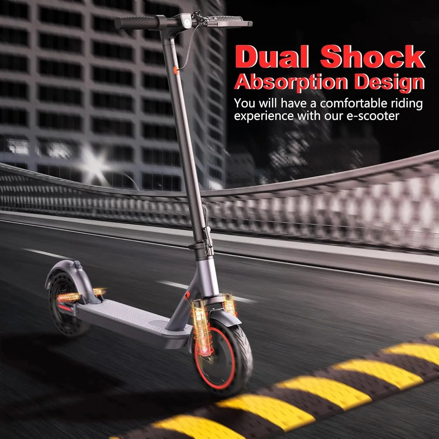 10”Honeycomb Tires Electric Scooter 48V 10.5Ah Battery 22MPH Max Speed 22Miles Max Range Dual Braking & Suspension APP Control PowerGlide Motors & Accessories