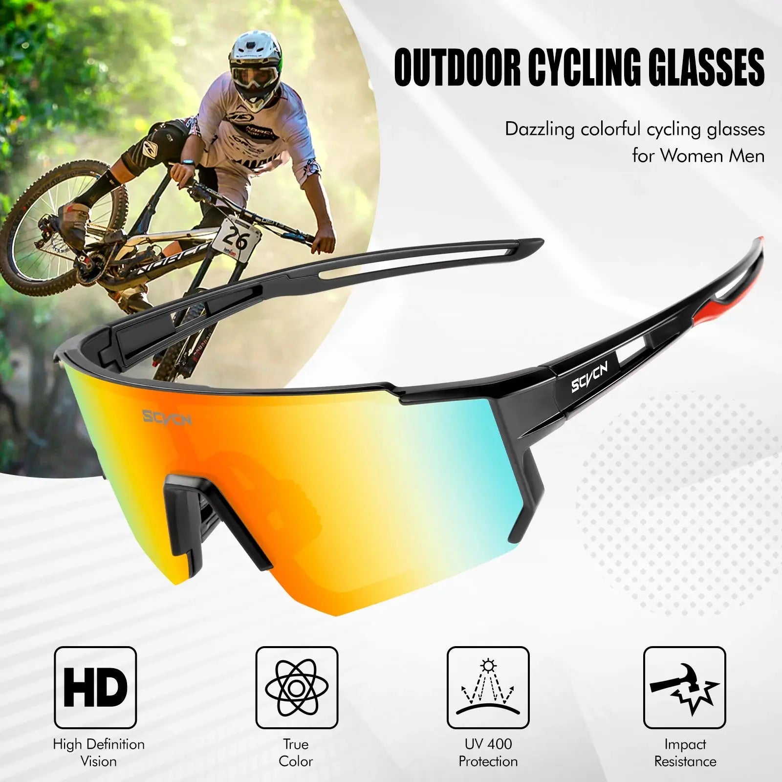 SCVCN New Outdoor Cycling Sunglasses Men Road Driving Bike Glasses  Sports Mountain Climbing Women Bicycle Cycling UV400 Goggles PowerGlide Motors & Accessories