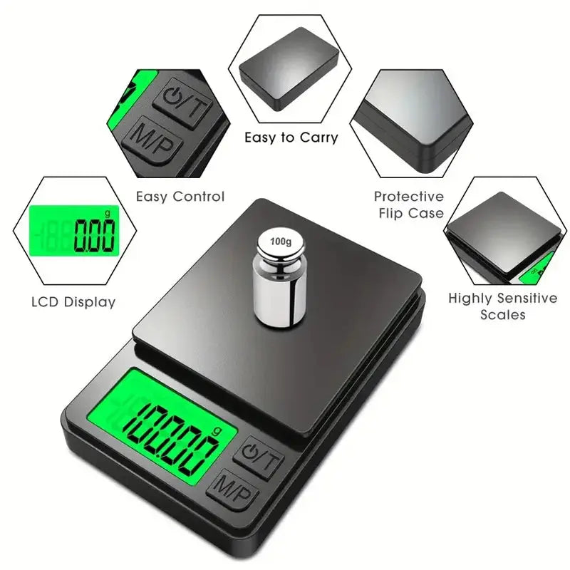 Precision Pocket Scale 1000g X 0.01g - Digital Gram, Food, Jewelry, Ounces/Grains Scale with Backlit LCD - Mini Scale for Travel PowerGlide Motors & Accessories