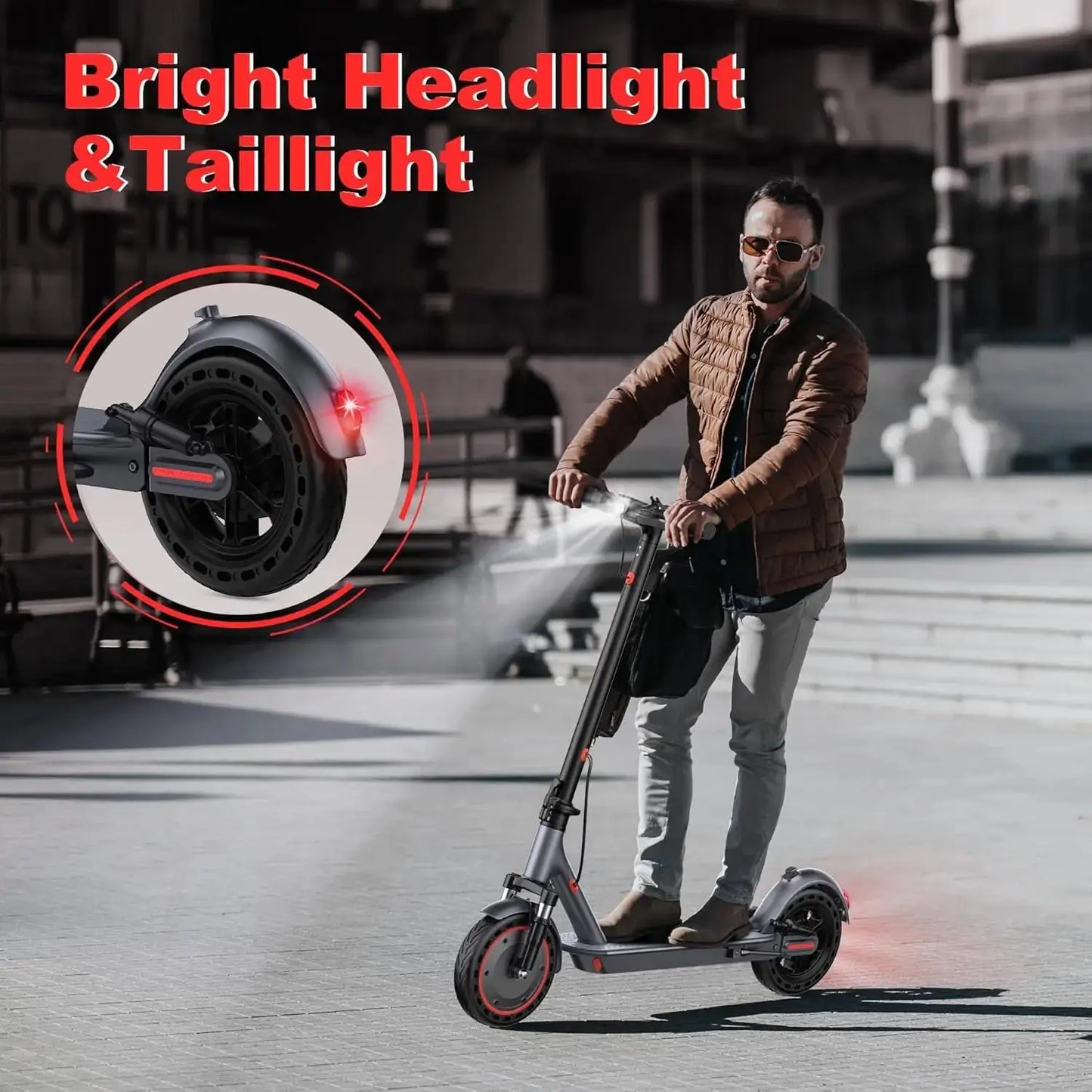 10”Honeycomb Tires Electric Scooter 48V 10.5Ah Battery 22MPH Max Speed 22Miles Max Range Dual Braking & Suspension APP Control PowerGlide Motors & Accessories