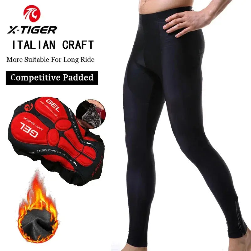 X-Tiger Keep Warm Cycling Bib Trousers Winter Thermal Mountain Bike Pants Bicycle Tights Coolmax 5D Gel Pad Cycling Bib Pants PowerGlide Motors & Accessories