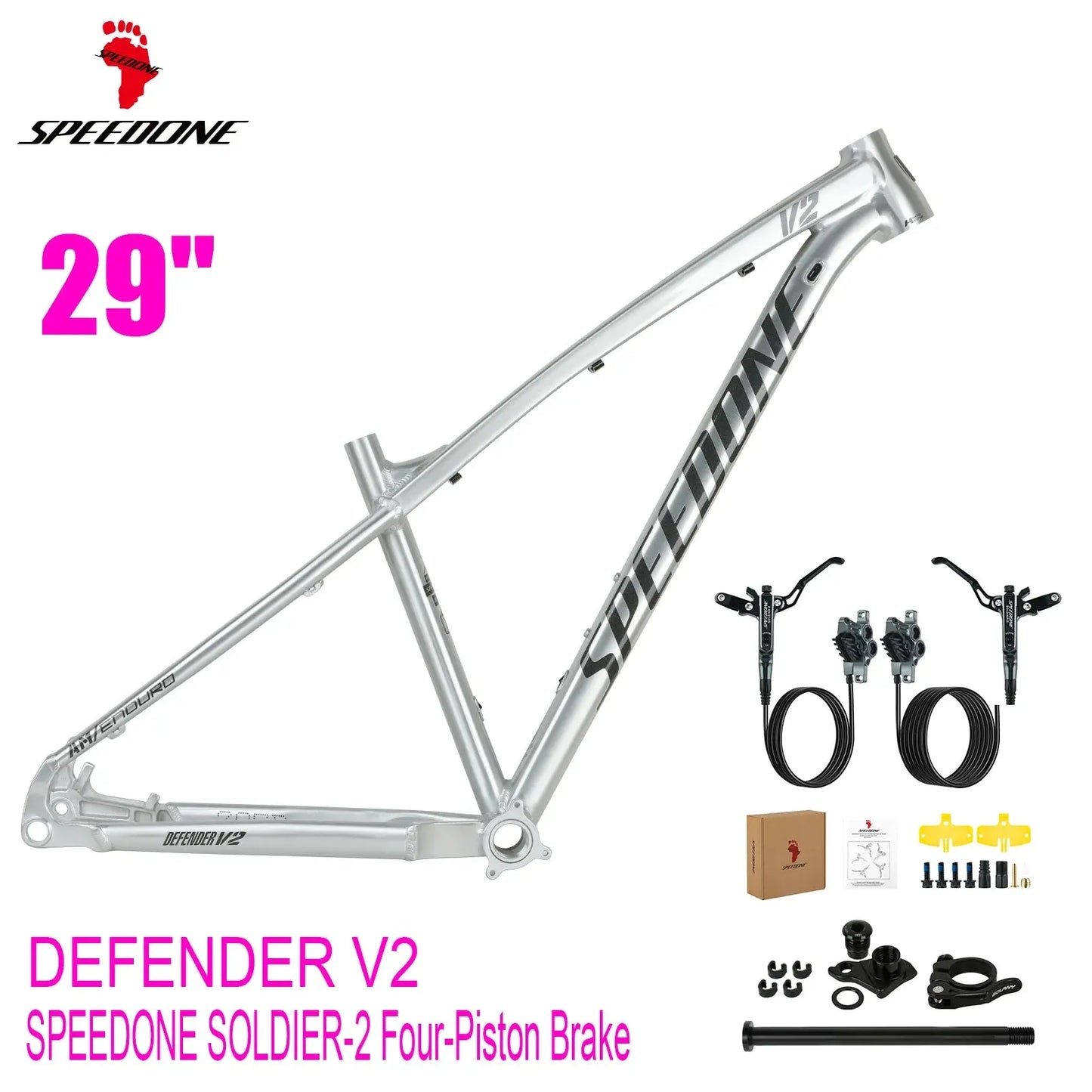 SPEEDONE DEFENDER V2 MTB AM Frame 29er Disc Brake Compatibility 12x148mm Boost All-Mountain Aluminum Alloy Bicycle Frame PowerGlide Motors & Accessories