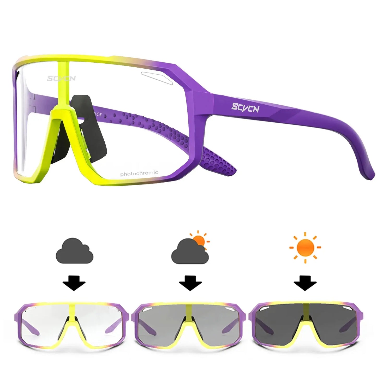 Photochromic Men's UV400 Cycling Sunglasses Women Sports Running Eyewear for Men Glasses Road Mountain Bike Bicycle Goggles PowerGlide Motors & Accessories