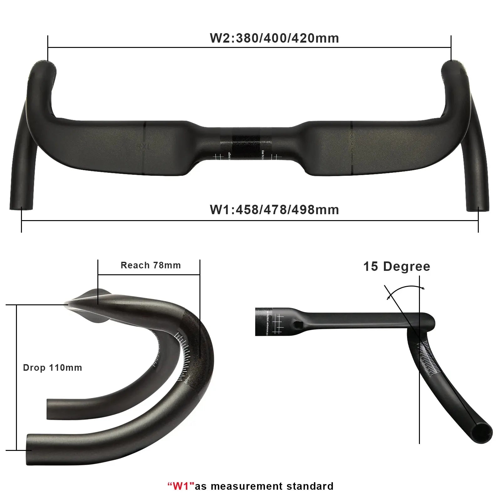 Gravel Bike Handlebar,Speed Carbon Road Handlebars,RXL SL,31.8mm,Inner Routing,Racing Bike Drop Bent Bar,458/478/498mm PowerGlide Motors & Accessories