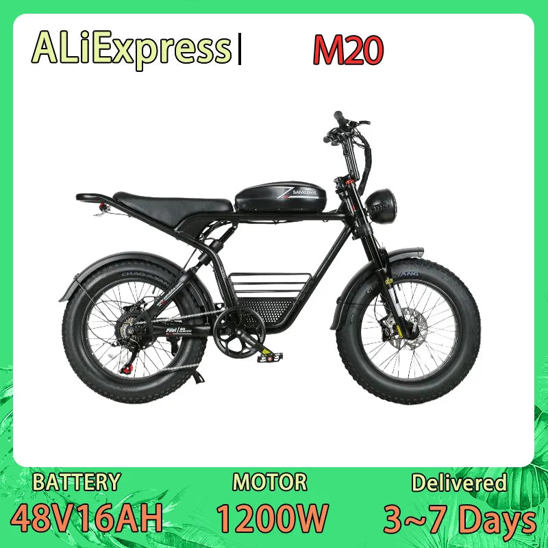 SAMEBIKE M20 Fat Tire Electric Bike with Dual 48V Battery