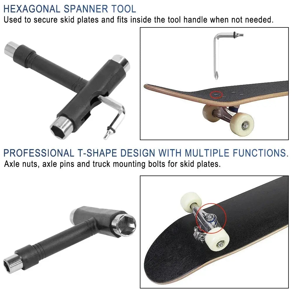 T Shape Wrench Skateboard Professional T Type Allen Key Black Longboard Skateboard Tools Board Roller Skate Wrench Tools Parts PowerGlide Motors & Accessories